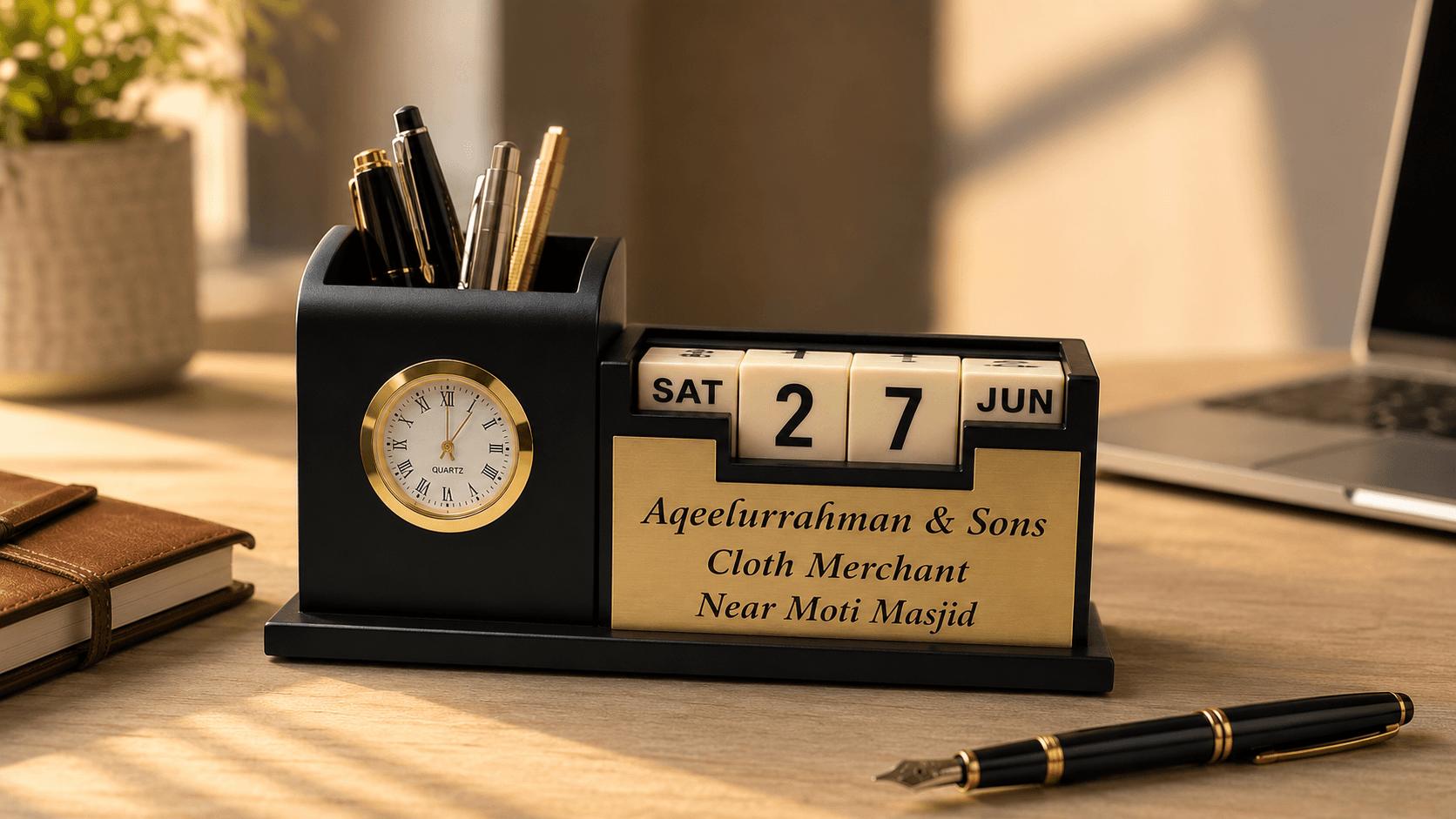 Desk Organizer with Clock & Calendar